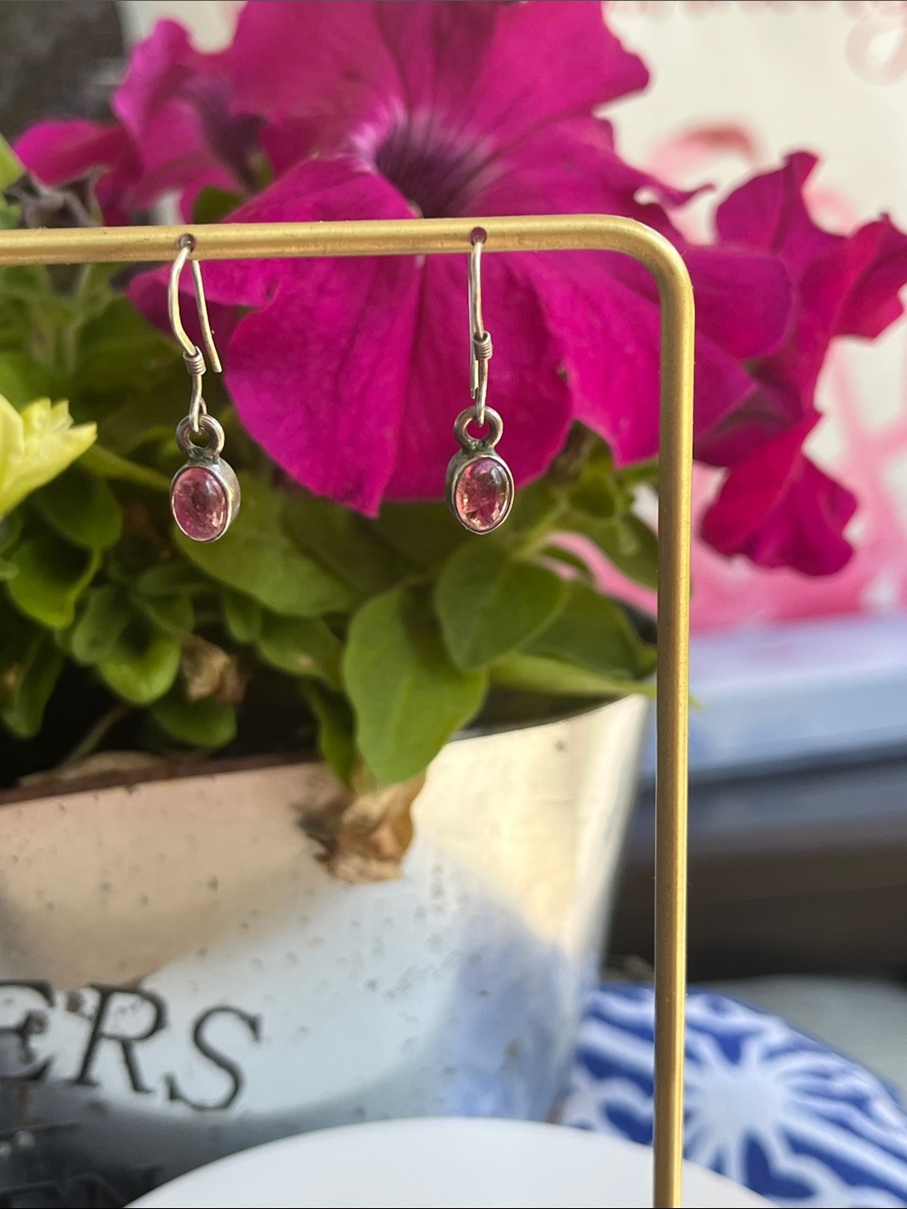 Pink Tourmaline 925 Silver earrings - Picture 11 of 12